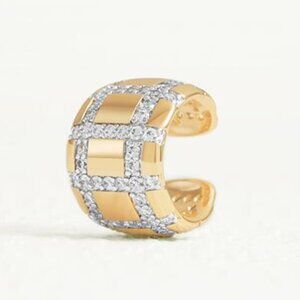 Ear Cuff Earrings for Women 14K Gold Plated Cubic Zirconia Paved Sparkling